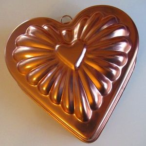 Aluminum Pink Copper Heart Food Mold